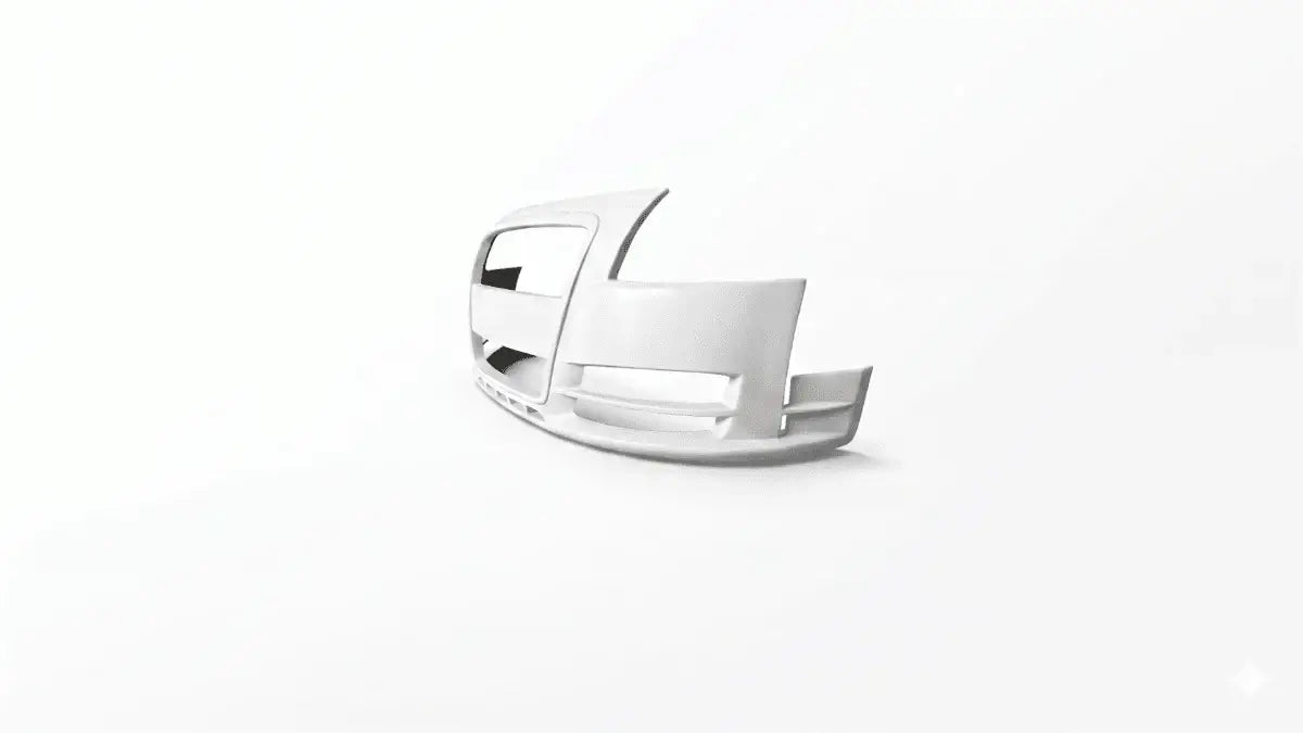 FRONT BUMPER AUDI TT 8N COMPETITION in white primer, shown from the side angle