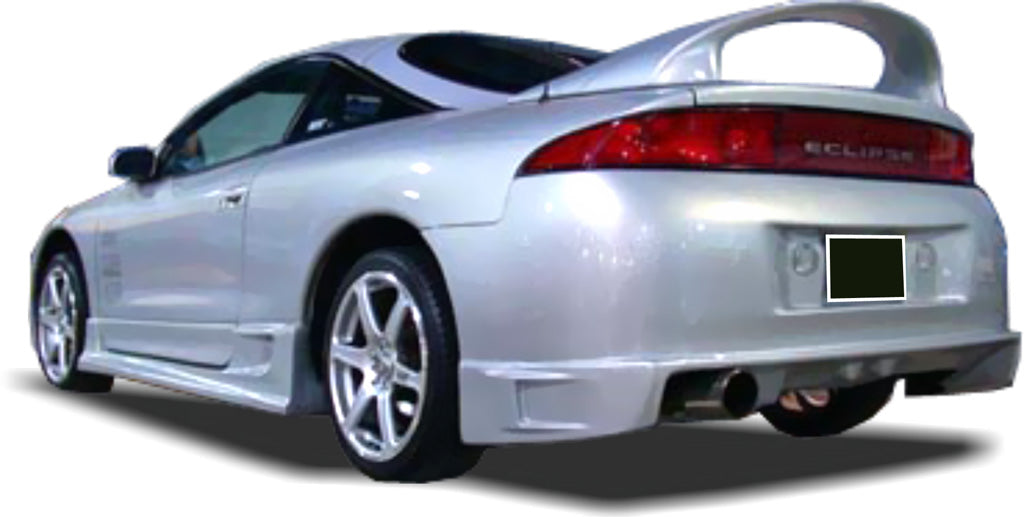 Rear bumper for Mitsubishi Eclipse Atlantico, designed with a sporty aerodynamic profile for improved performance and modern styling.