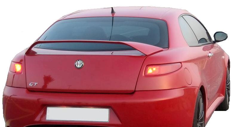 Trunk Spoiler for Alfa Romeo GT on vehicle. Made from 1st grade FRP (reinforced fiberglass)  