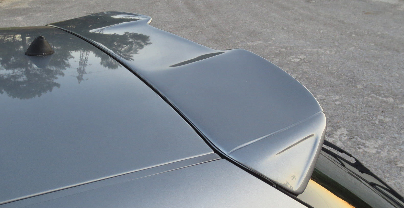 Top View of Roof Spoiler for Audi A3 8L RS3 Look on vehicle. Made from 1st grade FRP (reinforced fiberglass)