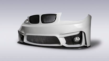 Front blade BMW 1 Series E81/E82/E87/E88 M4 style in white with black grille and mesh details.