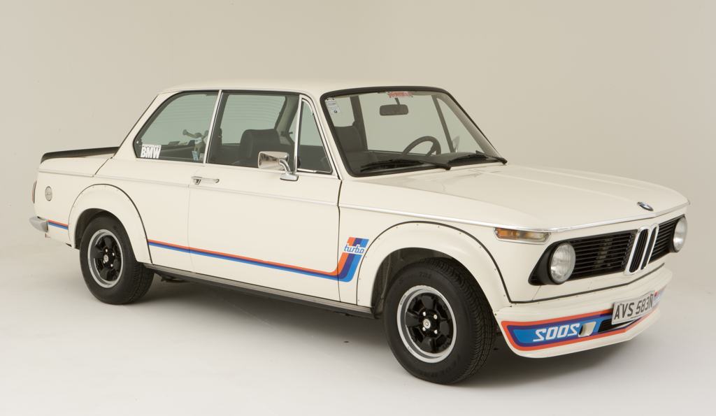 Side View of Set of Wheel Arches for BMW 2002 Turbo on vehicle. Made from 1st grade FRP (reinforced fiberglass)