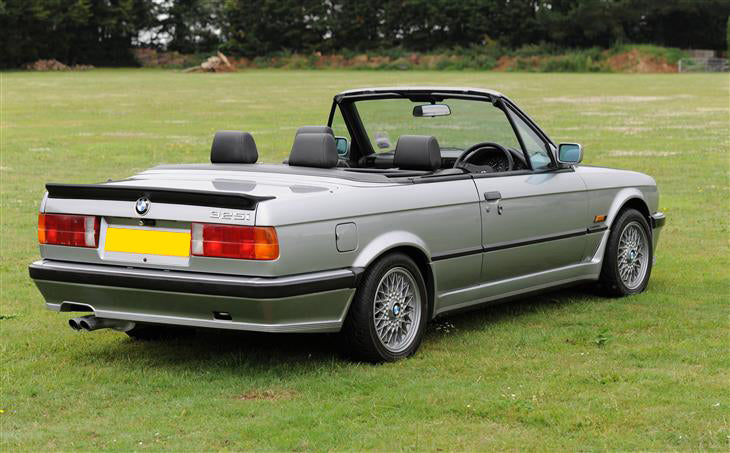 Back View of Rear Bumper Add-on BMW E30 PH1 (82-87) Hartage H23 Look on vehicle. Made from 1st grade FRP (reinforced fiberglass)