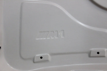 Underside of bonnet BMW 1 Series E81/E82/E87/E88 M1 showing integrated M1 logo pressed into the structure.