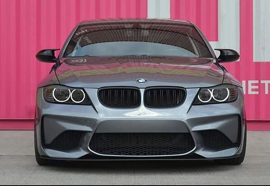 Front View of Front Bumper for BMW 3 Series E90/E91 LCI M2 Look on vehicle.