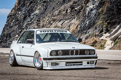 Front View of Body Kit BMW E30 Coupe "Rocket Bunny" on vehicle