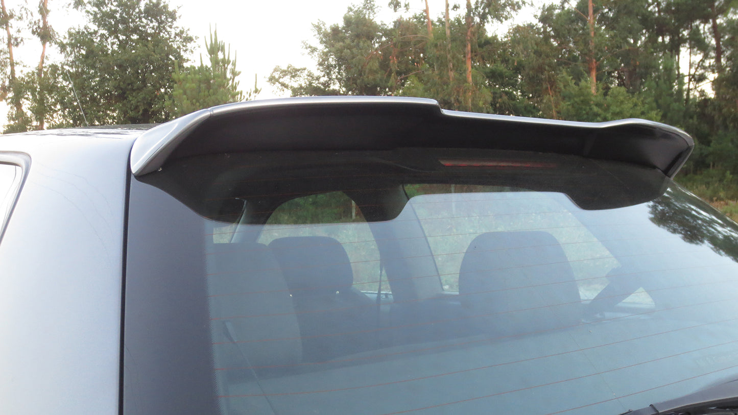 Back Side View of Roof Spoiler for Audi A3 8L RS3 Look on vehicle. Made from 1st grade FRP (reinforced fiberglass)