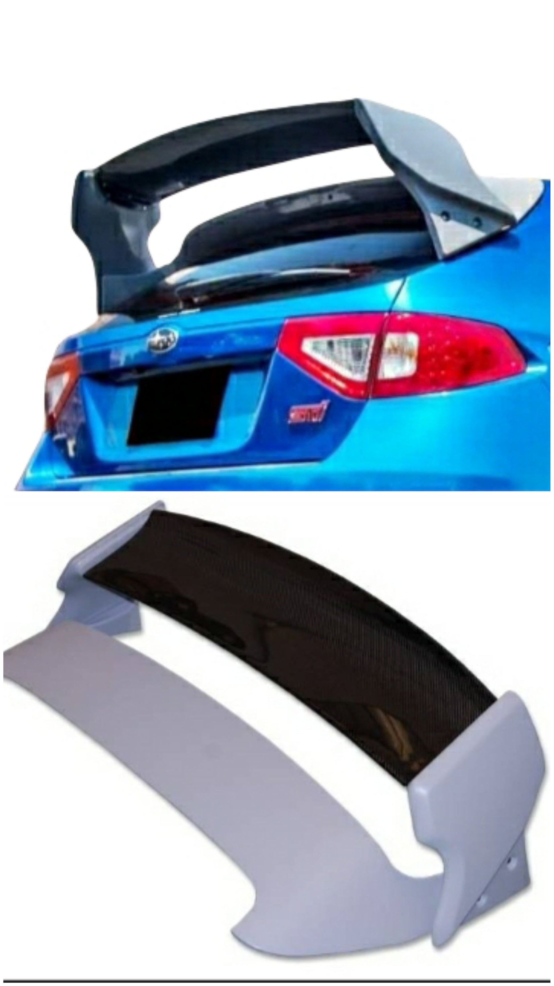 Trunk Spoiler for Subaru WRX 08. Made from 1st grade FRP (reinforced fiberglass) 