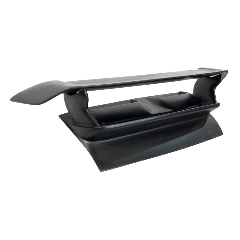 TRUNK SPOILER PORSCHE 911 997 in black, shown from the front three-quarter product view