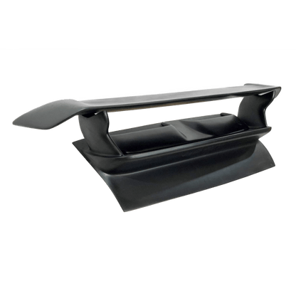TRUNK SPOILER PORSCHE 911 997 in black, shown from the front three-quarter product view