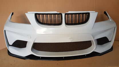 Front View of Front Bumper for BMW 3 Series E90/E91 PRE-LCI M2 Look. Made from 1st grade FRP (reinforced fiberglass)