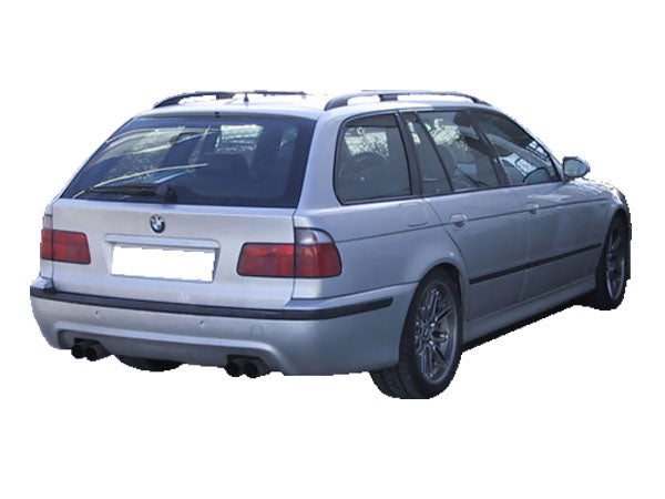 Back View of Rear Bumper for BMW 5 Series E39 TOURING M5 Look on vehicle. Made from 1st grade FRP (reinforced fiberglass)