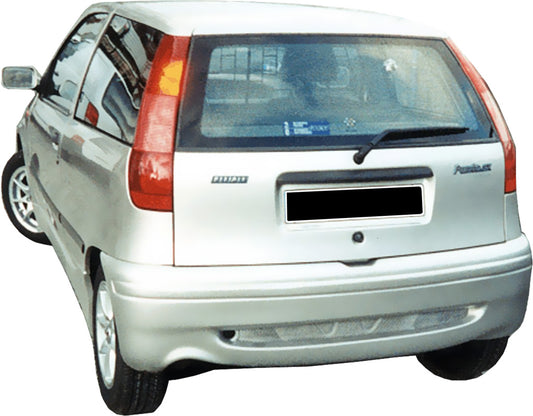Silver Fiat Punto equipped with an Abarth-style rear bumper, designed with a clean, sporty finish and integrated lower mesh detailing.