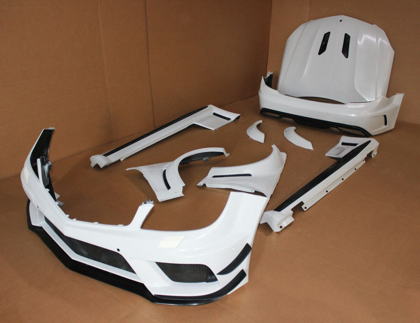 Body Kit Pieces for Mercedes C63 Coupe W204 Black Series. Made from 1st grade FRP (reinforced fiberglass)
