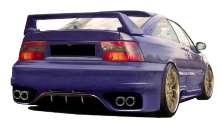 Back View of Rear Bumper for Opel Calibra A on vehicle. Made from 1st grade FRP (reinforced fiberglass ) 