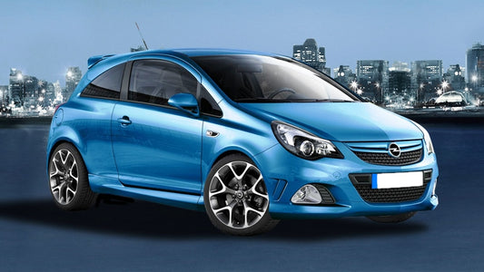 Side View of Side Skirts for Opel Corsa D OPC on vehicle. Made from 1st grade FRP (reinforced fiberglass)