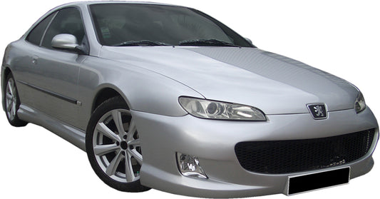Front View of Front Bumper for peugeot 406 Sport on vehicle. Made from 1st grade FRP (reinforced fiberglass)