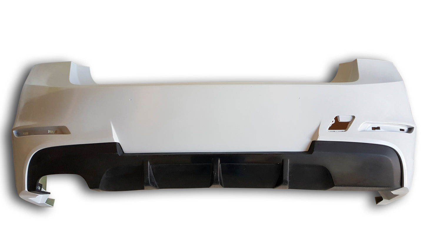 Rear Bumper for BMW 3 SERIES F30 M2 Look & Rear Diffuser M2 Look Double Exhaust Tip Left Side. Made from 1st grade FRP (reinforced fiberglass)