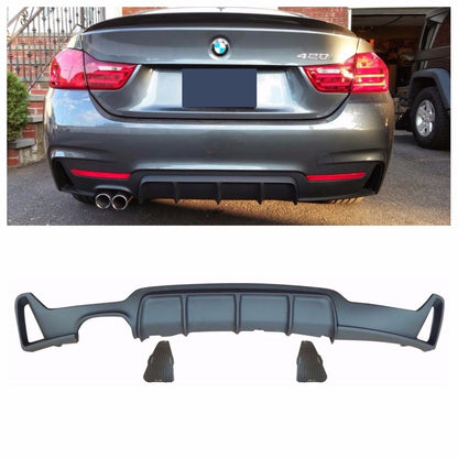 REAR BUMPER DIFFUSER/ REAR DIFFUSER DOUBLE EXHAUST TIP LEFT SIDE BMW F32 F33 F36 13-15 M-PERFORMANCE STYLE